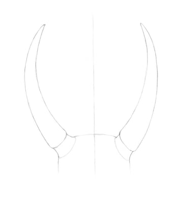 Drawing the core lines of the horns