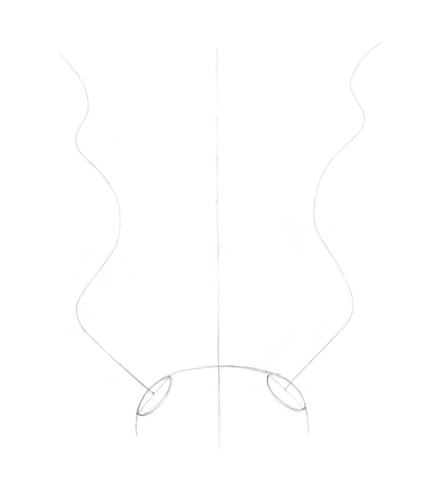 2 drawing horns twisted adding the core lines