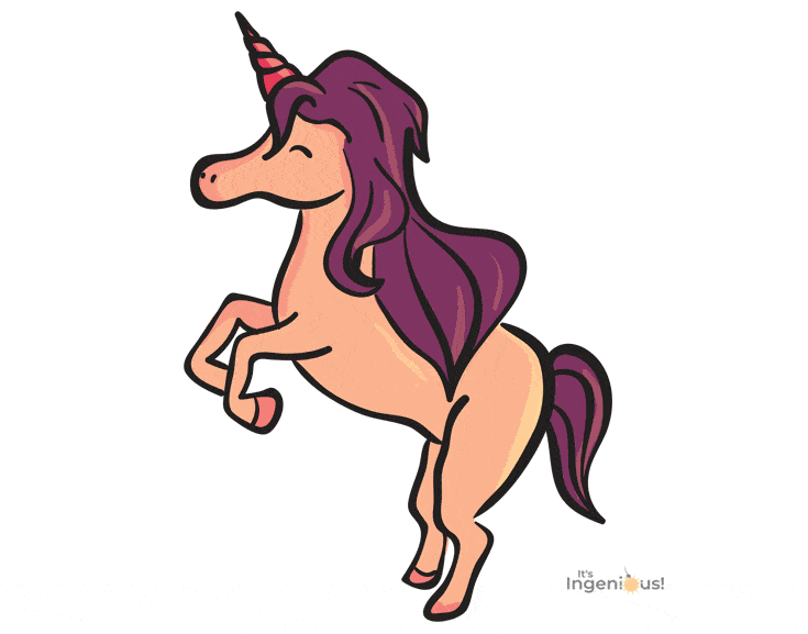 How to draw a unicorn step by step: Example