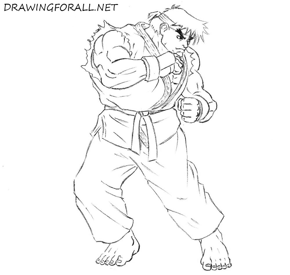 how to draw ryu