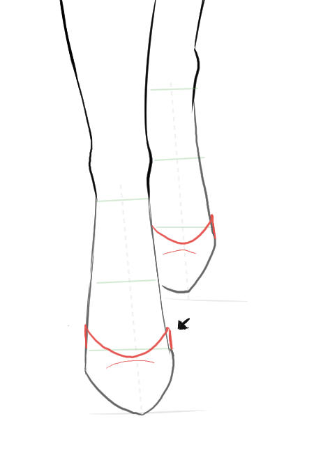 how to draw shoes seen from the front step by step