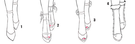 Instructions on how to pull out your shoes in front of you