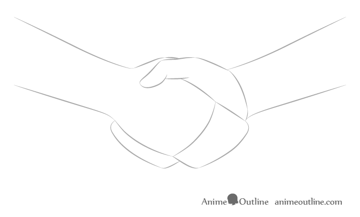 Hand drawn hand drawn anime style shape
