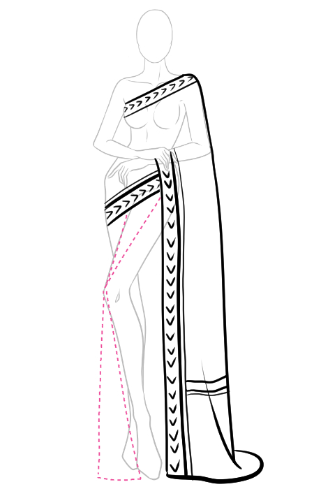 How to draw and draw saree 7 Fashion Croquis