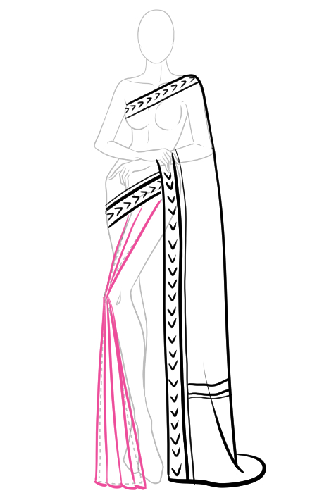 Drawing tutorials and drawing instructions for saree 8 Fashion Croquis