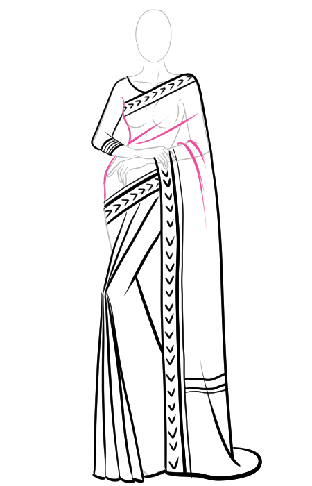 How to draw and how to draw saree 11 Fashion Croquis