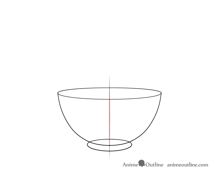 Outline drawing of a rice bowl