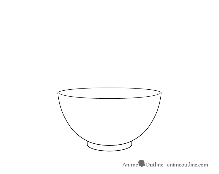 Basic line drawing rice bowl