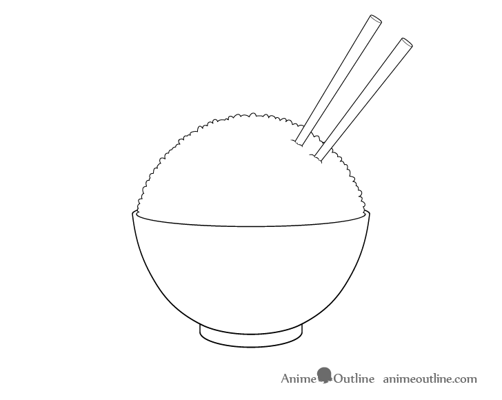 Drawing of bowls and chopsticks