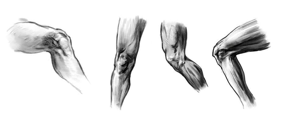 How to draw the knee bent straight full guide 1