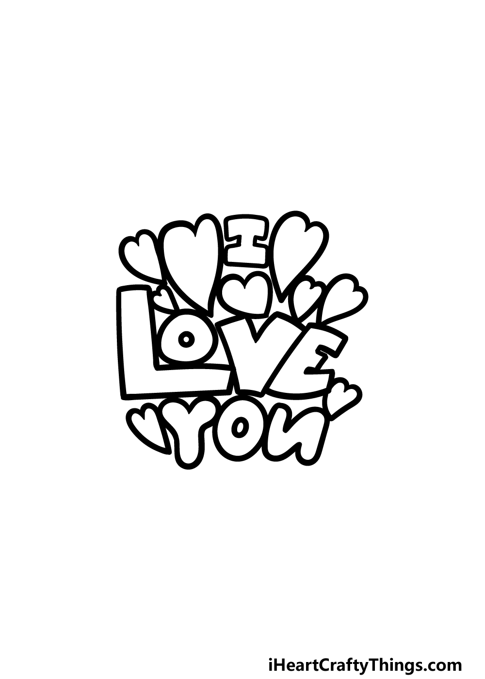 draw I Love You step 4