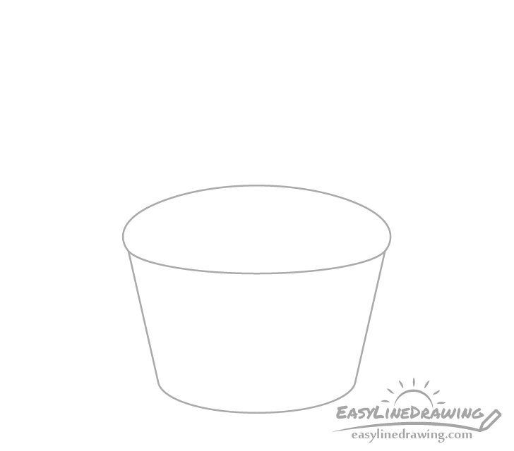 Drawing of cupcake base