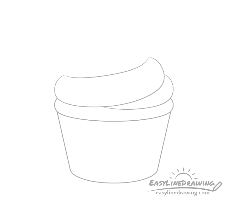 Cupcake frosting basic drawing
