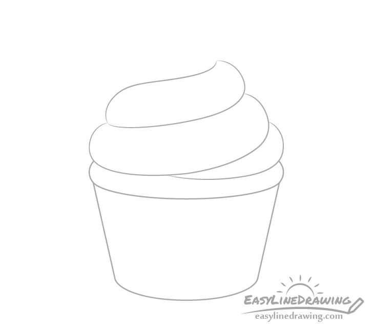 Cupcake frosting middle drawing