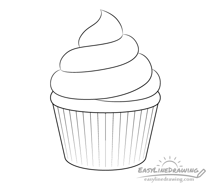 Draw cupcake lines