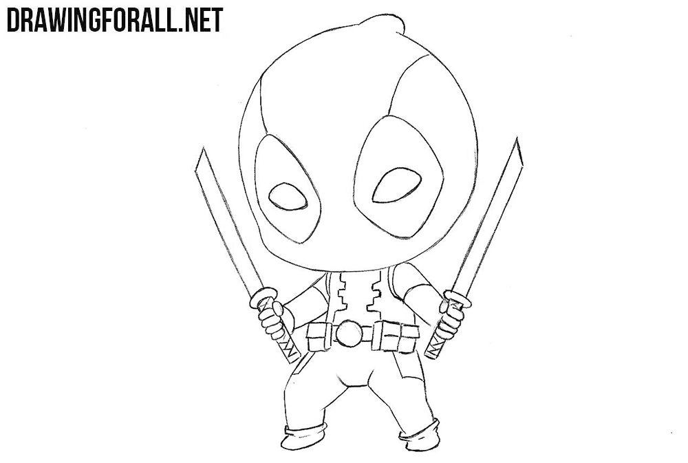 How to draw Deadpool chibi