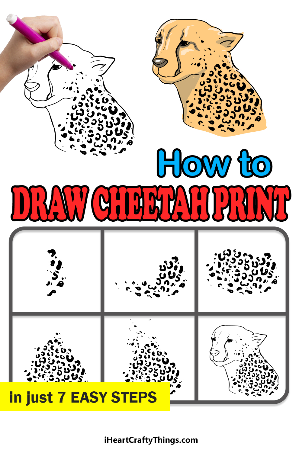 how to draw leopard in 7 easy steps