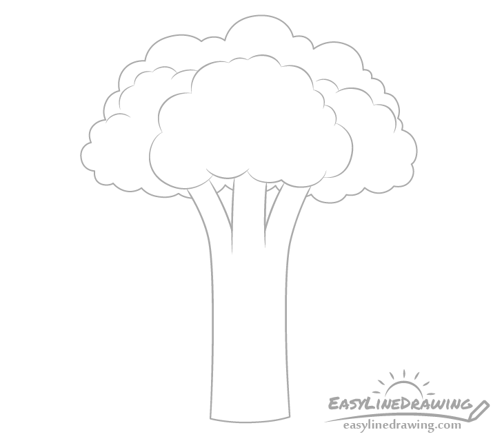 Detailed drawing of broccoli