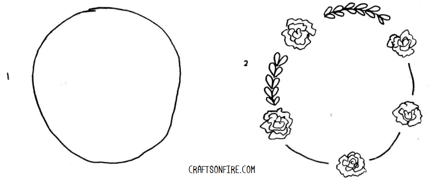 Draw the wreath Step 3