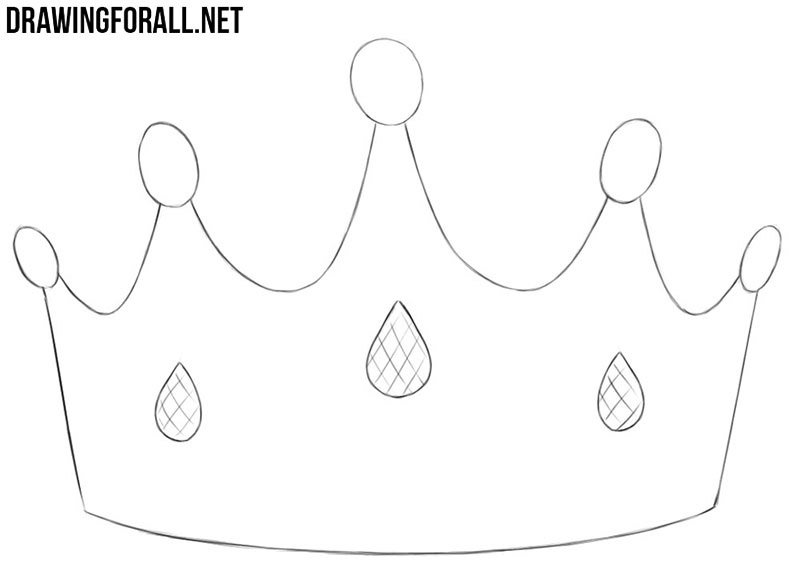 How to draw princess crown easily
