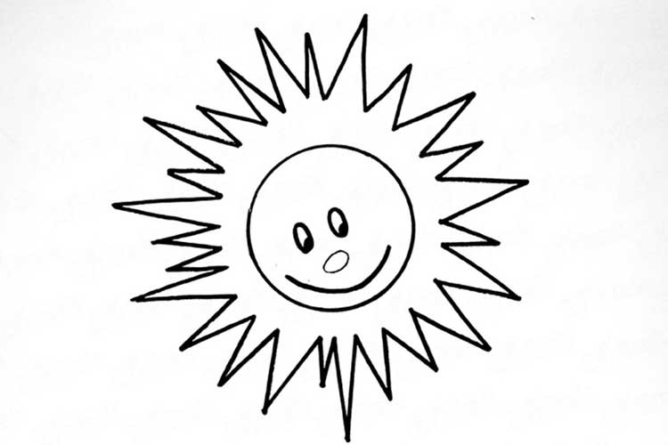 how to draw sun
