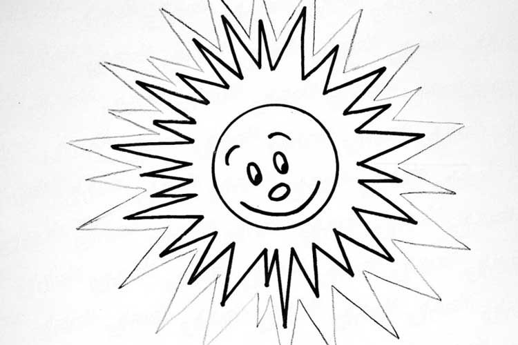 How to draw 9 . sun