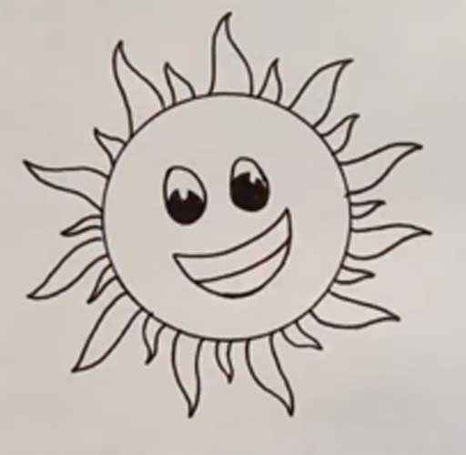 how to draw sun