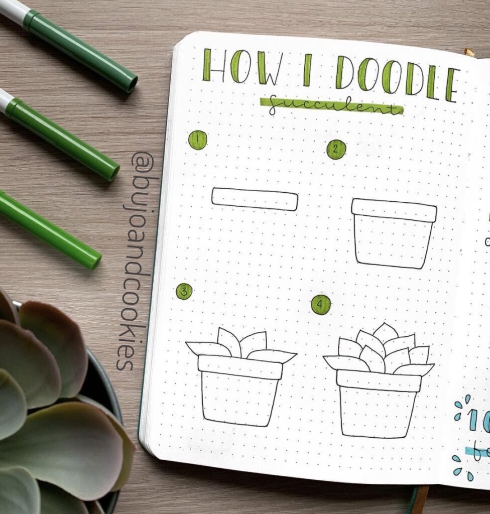 easy doodle-cactus-bujoandcookies