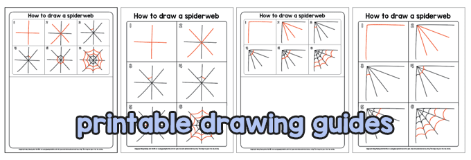 How to draw a printable spider web