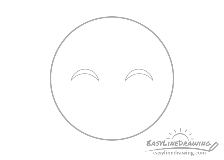 Smiling face emoji eyes sketch drawing