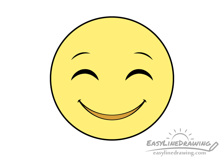 Draw smiling face emoji