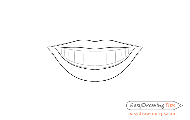 Detailed drawing of smiling lips