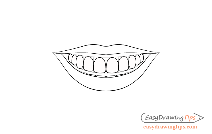 Drawing smiley teeth