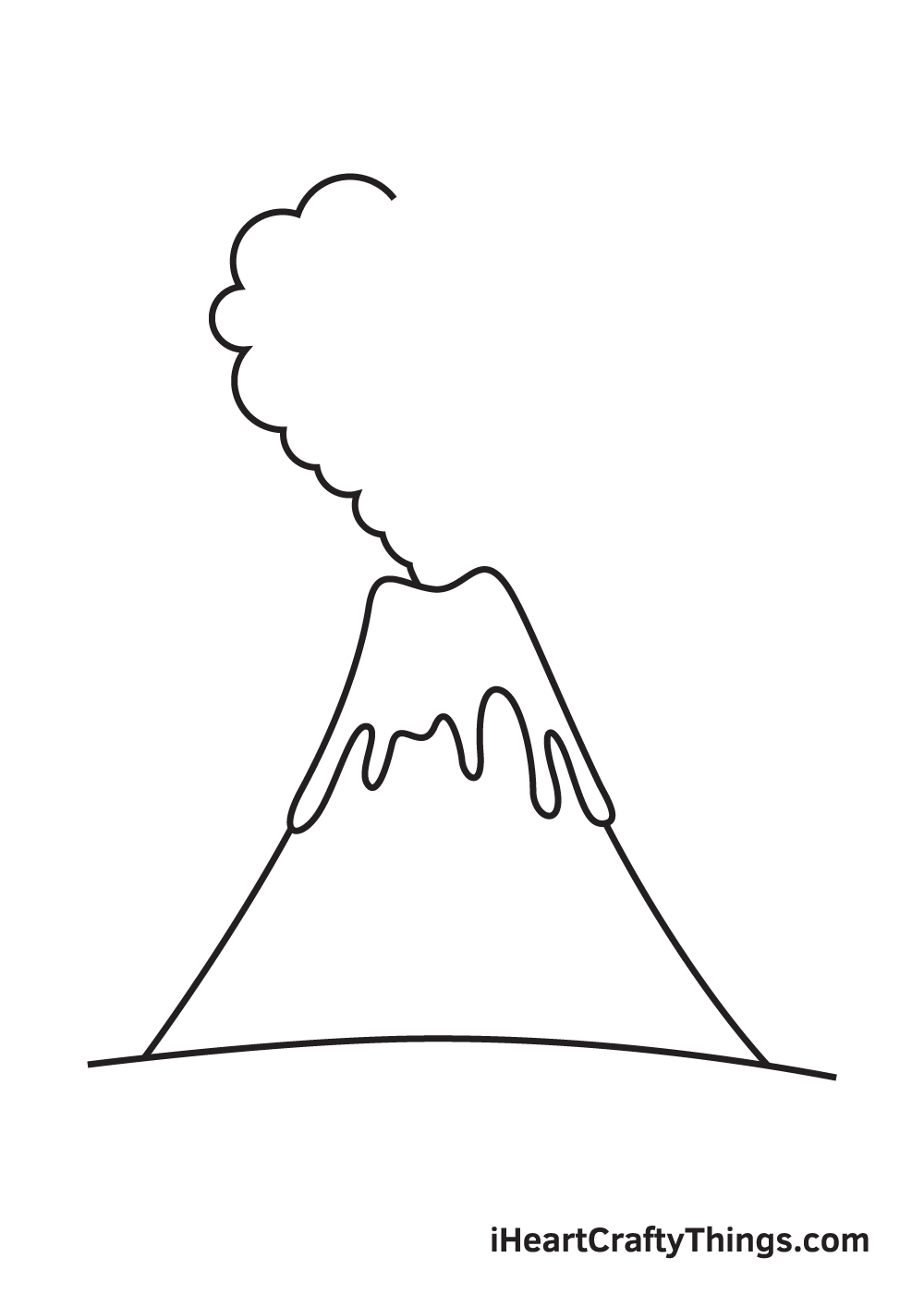 volcano drawing step 6