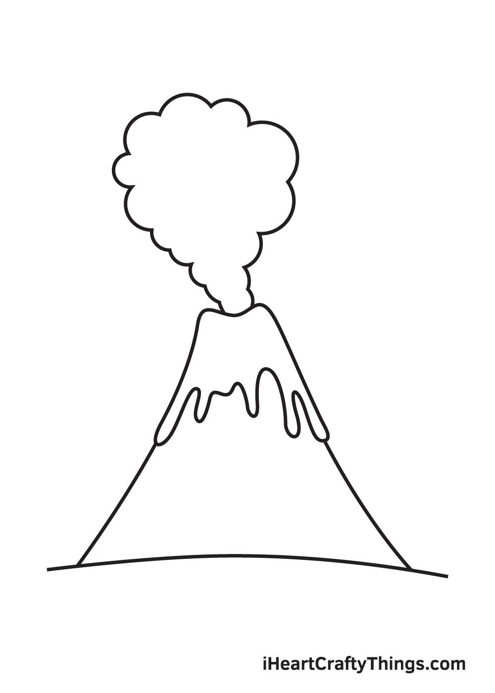 volcano drawing step 7
