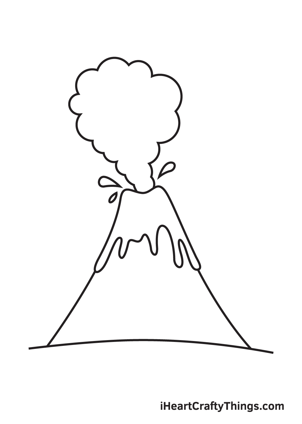 volcano drawing step 8