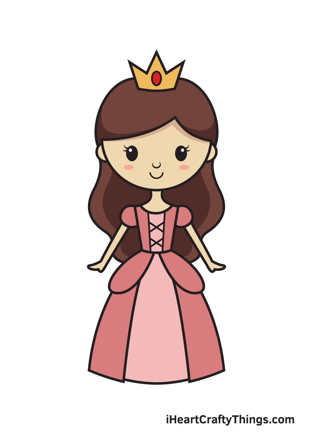Drawing princess - 9 steps