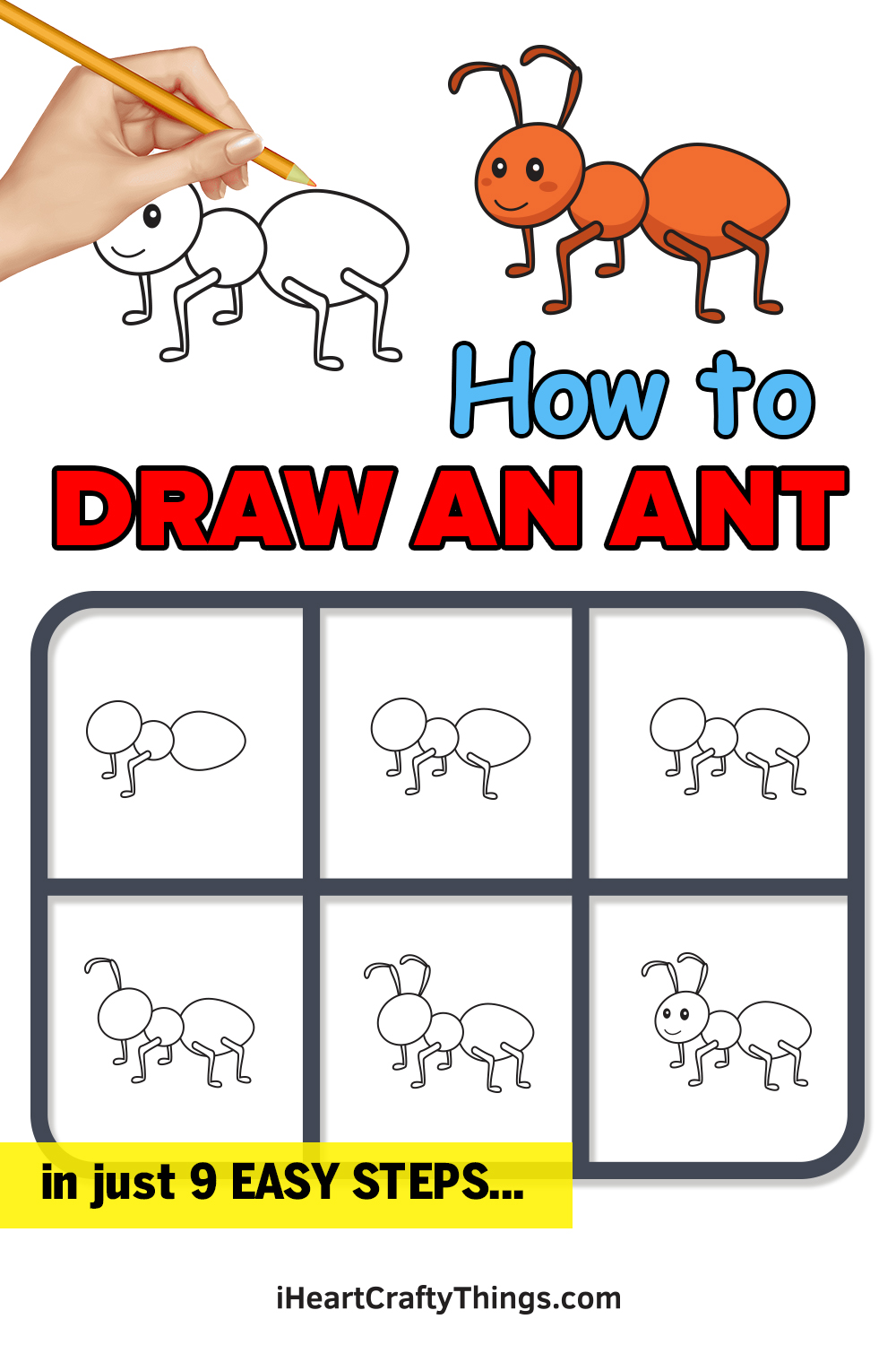 how to draw an ant in 9 easy steps