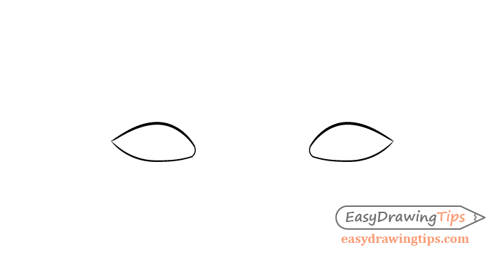 Thinking eyes outline drawing