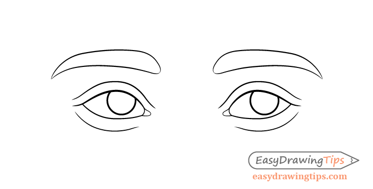 Thinking eyes eyelids drawing