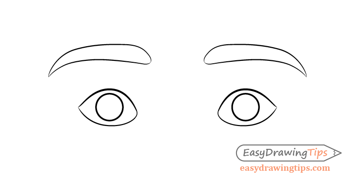 Surprised eyes eyebrows drawing