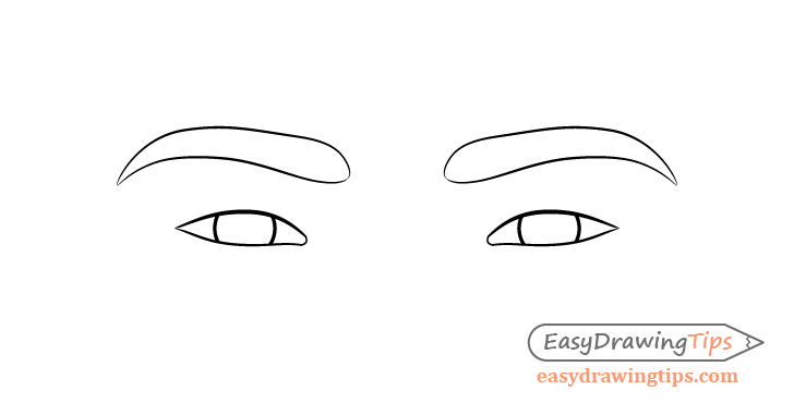 Focused eyes eyebrows drawing