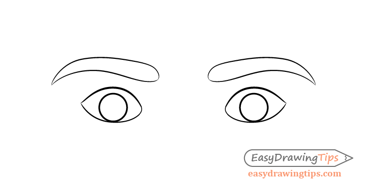 Scared eyes eyebrows drawing