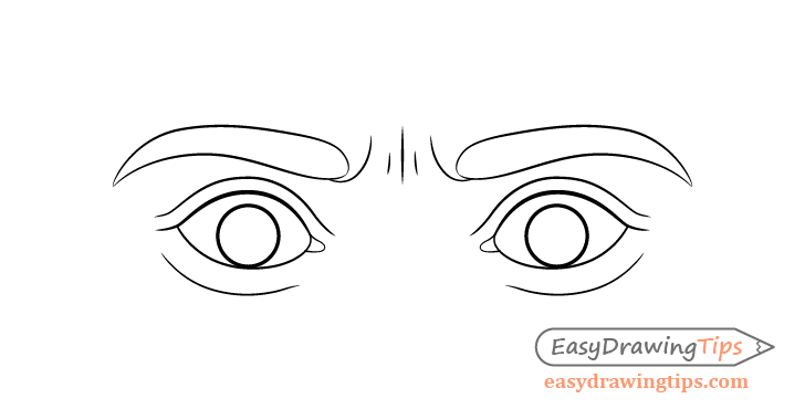 Scared eyes eyelids drawing