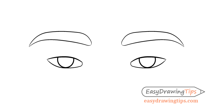 Tired eyes eyebrows drawing