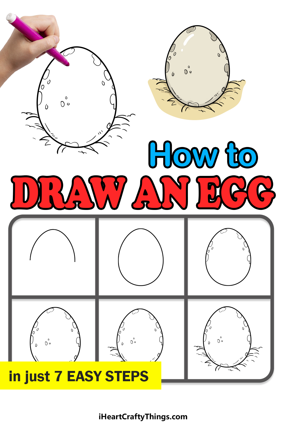 how to draw an egg in 7 easy steps
