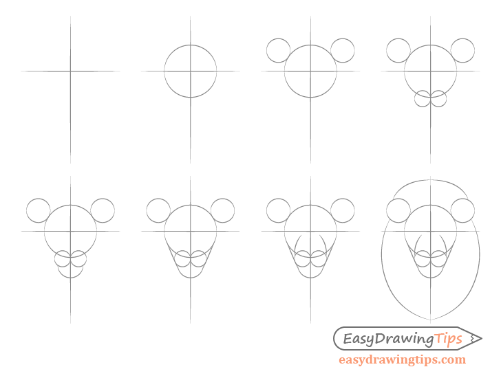 Basic lion head shape step by step drawing