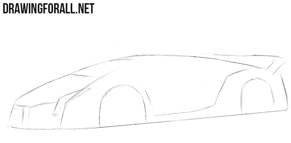 How to draw Lamborghini Veneno easily