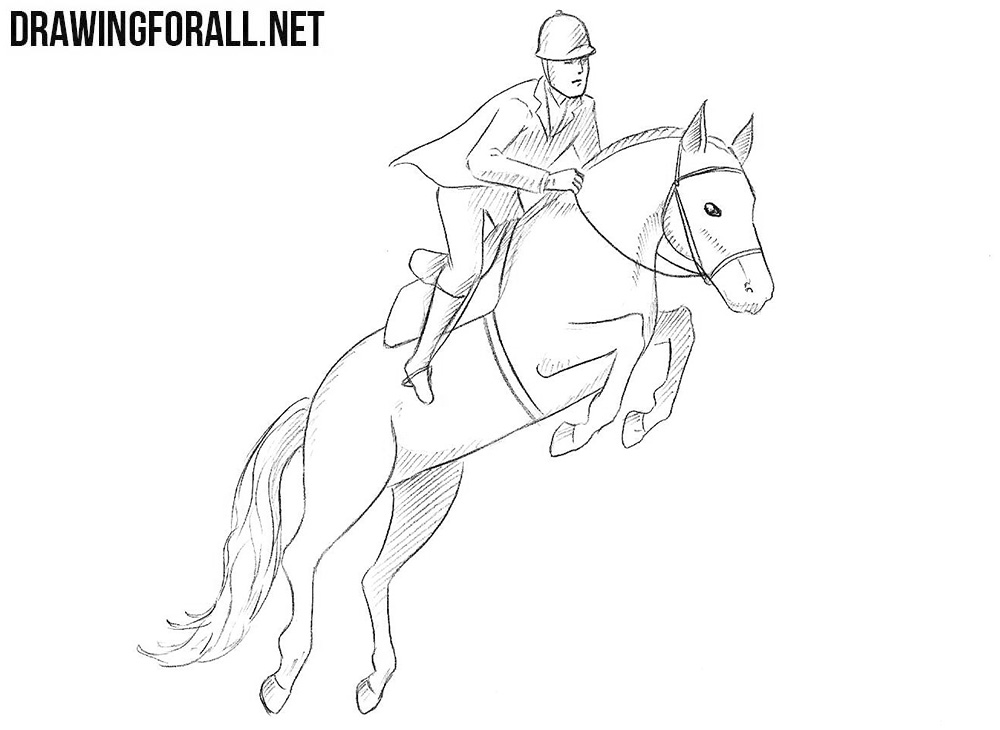 how to draw a horseman