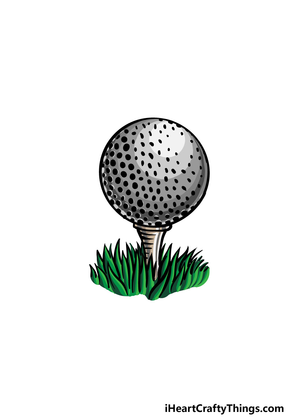 draw a golf ball step 8
